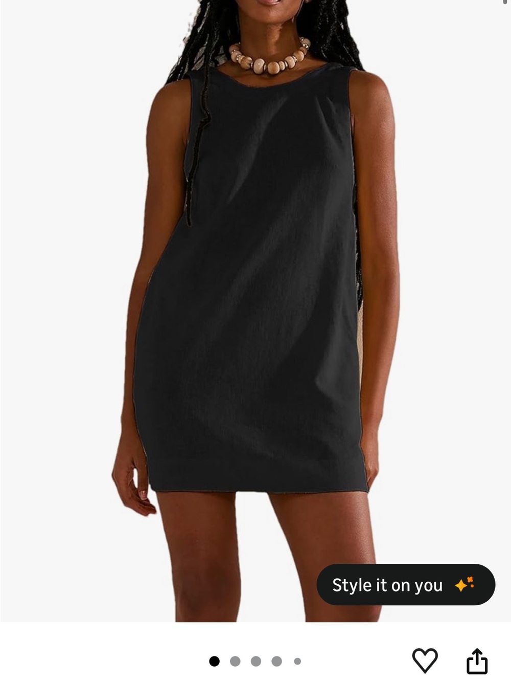 Amazon Women's Linen Mini Dress in Black